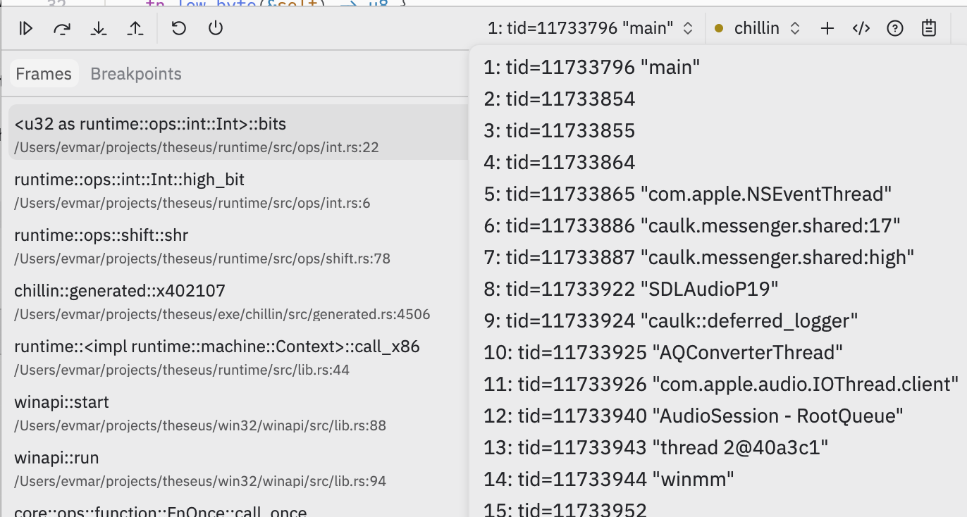debugger screenshot